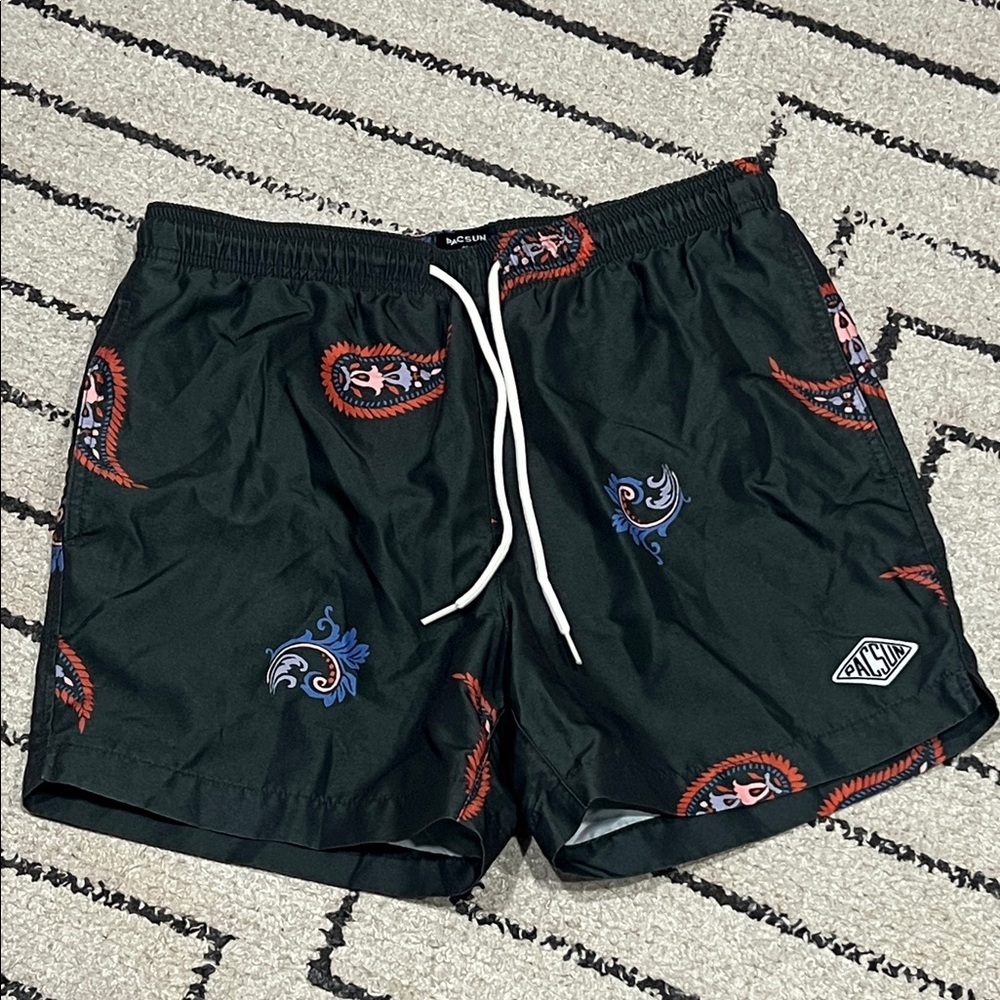 Pacsun Recycled Loose Paisley 15" Swim Trunks